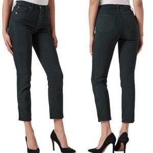 AG the Isabelle Pintucked High Rise Straight Leg Crop Jean